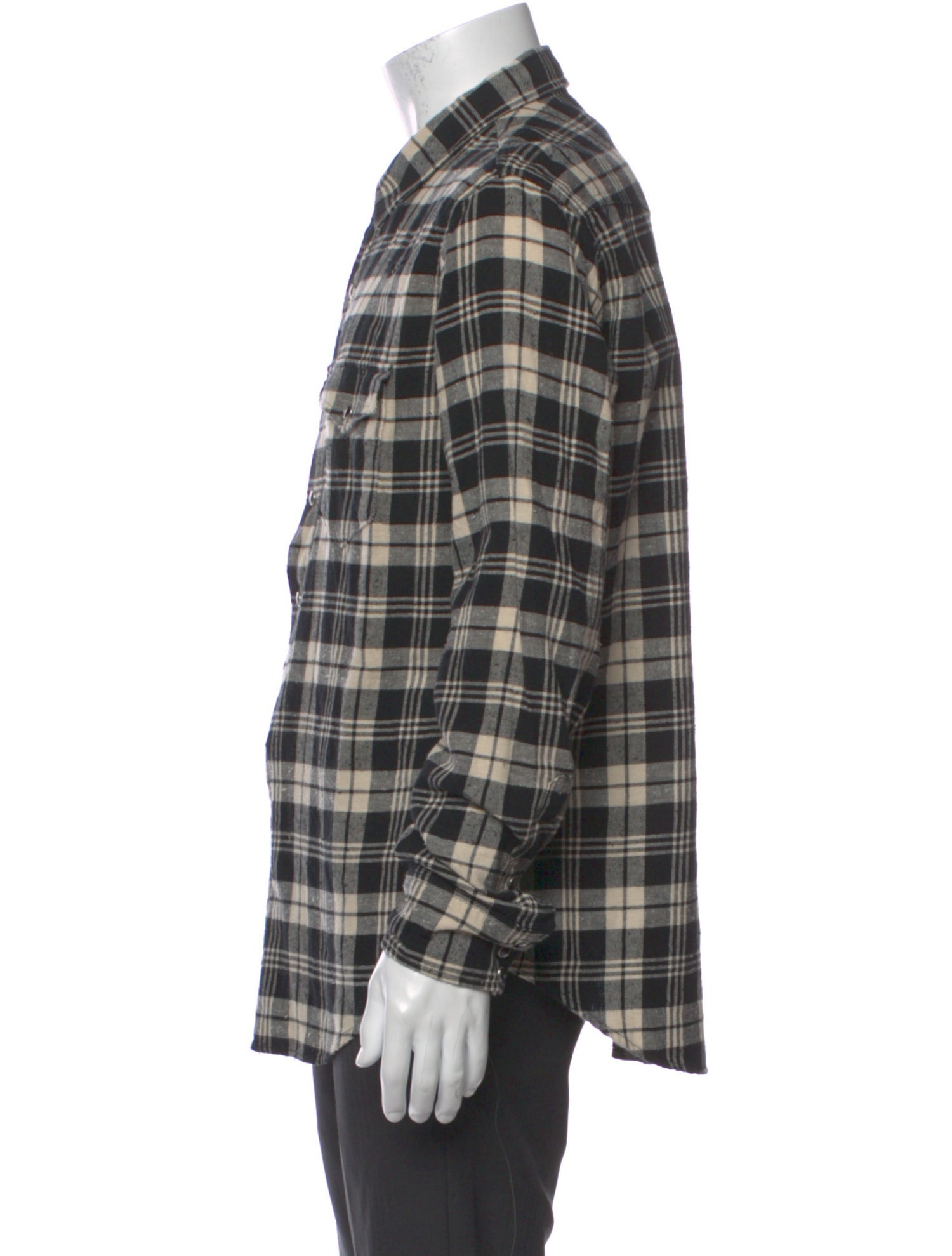 Saint Laurent 2018 Plaid Print Western Shirt