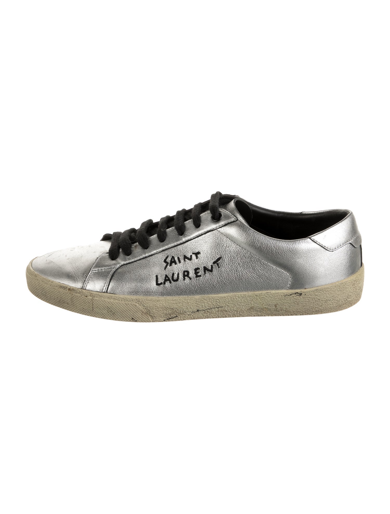 Saint Laurent Leather Graphic Print Sneakers