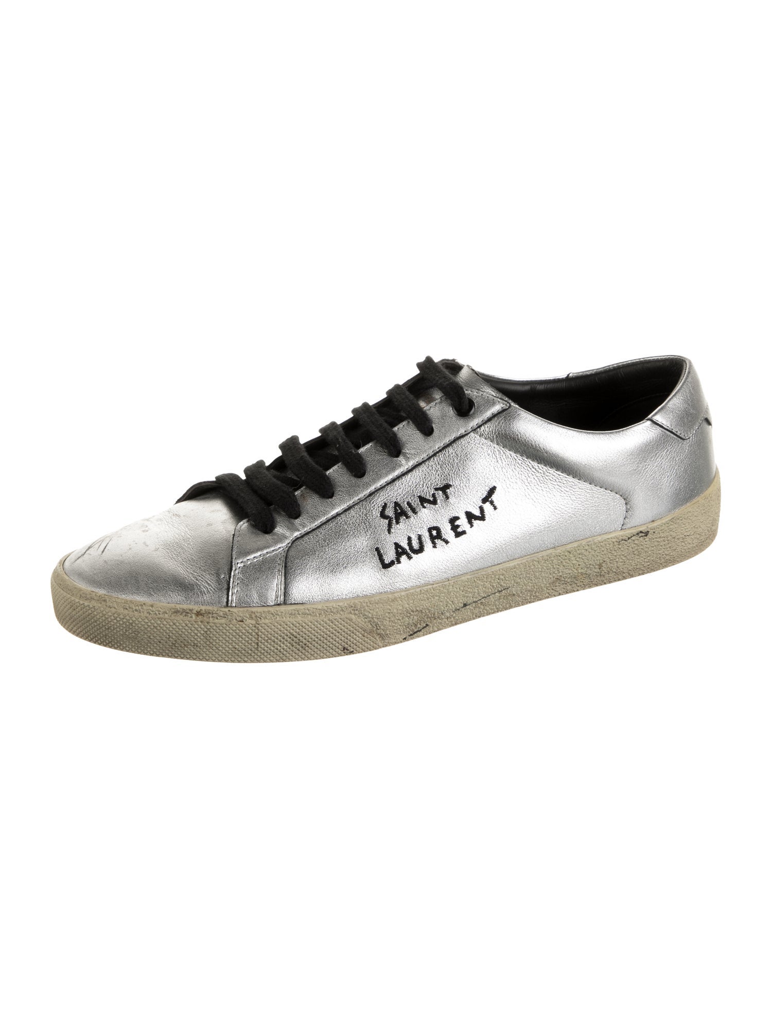 Saint Laurent Leather Graphic Print Sneakers