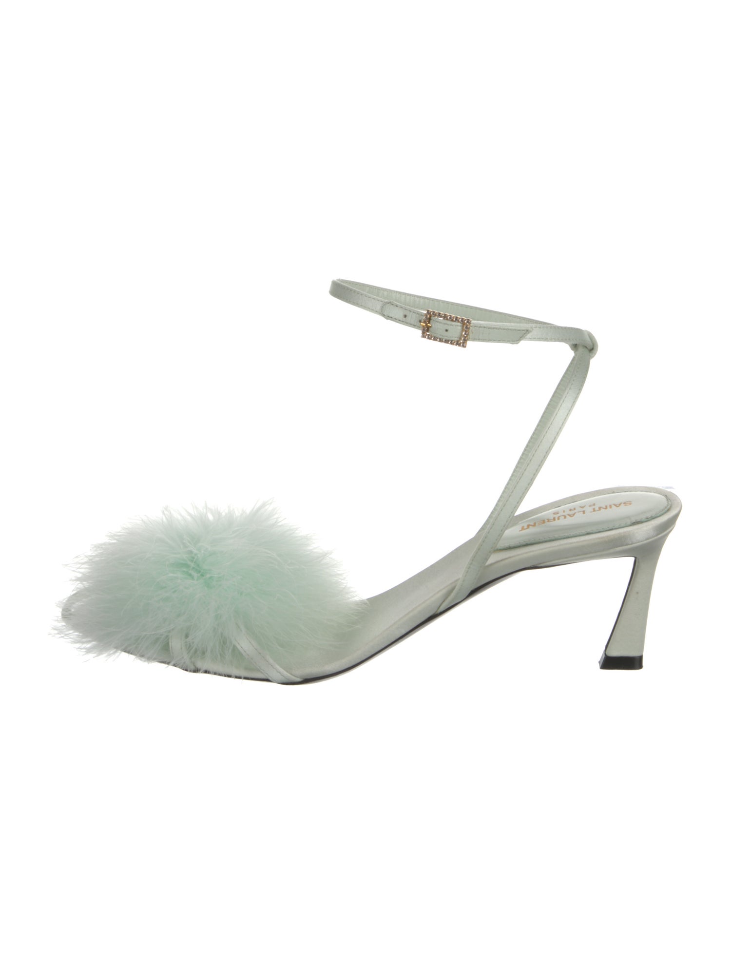 Saint Laurent Satin Crystal Embellishments Sandals