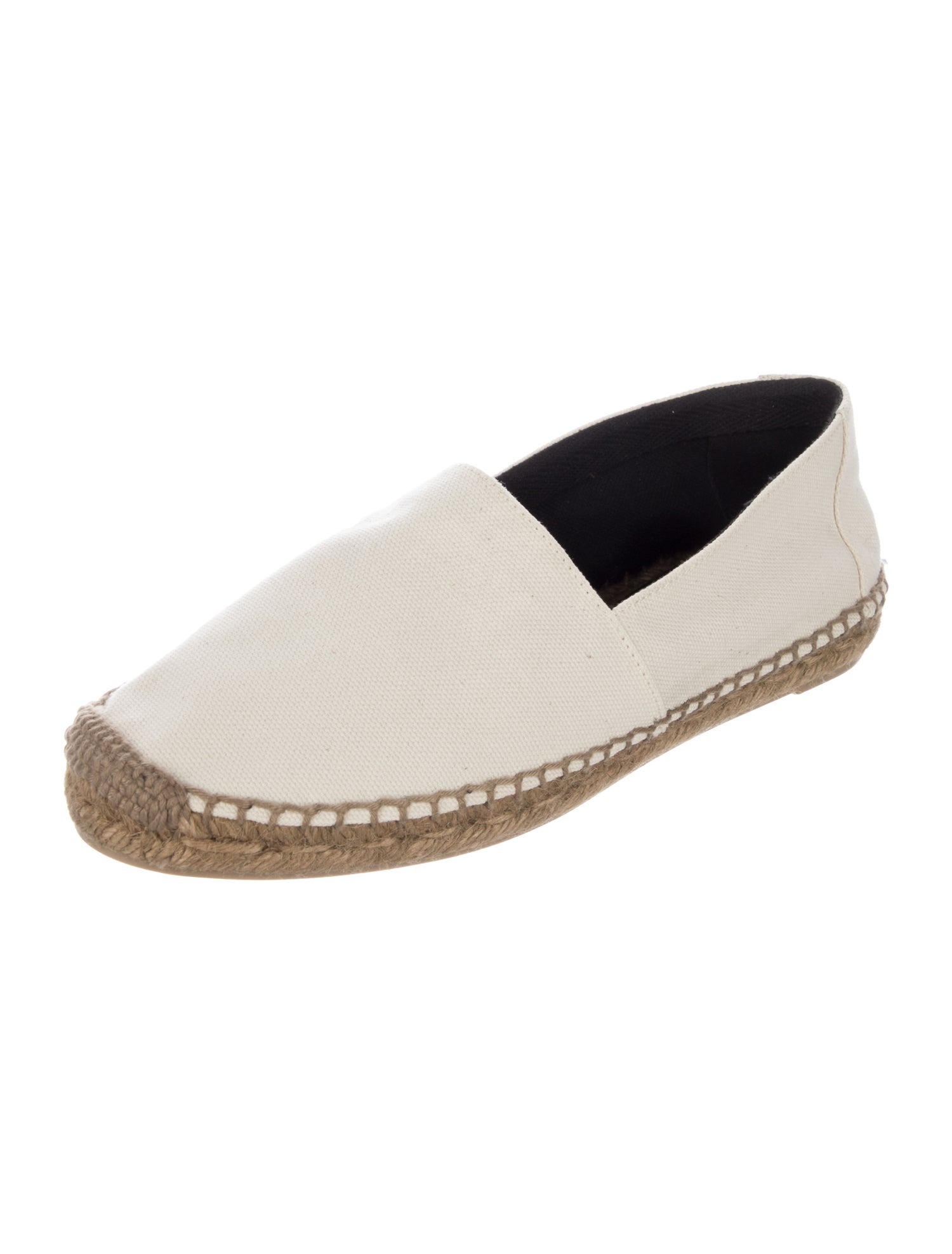 Saint Laurent Canvas Whipstitch Trim Espadrilles