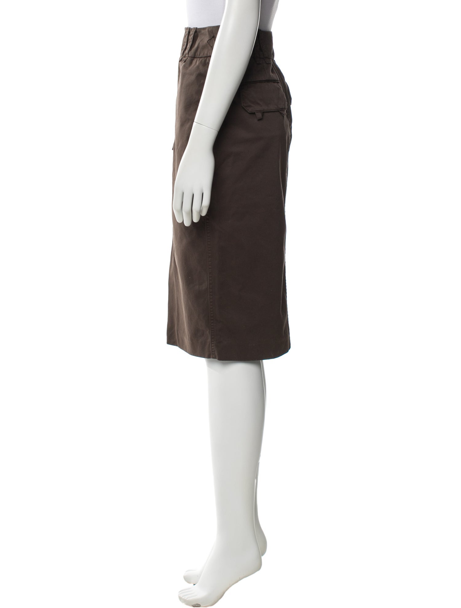 Saint Laurent Raw-Edge Trim Knee-Length Skirt