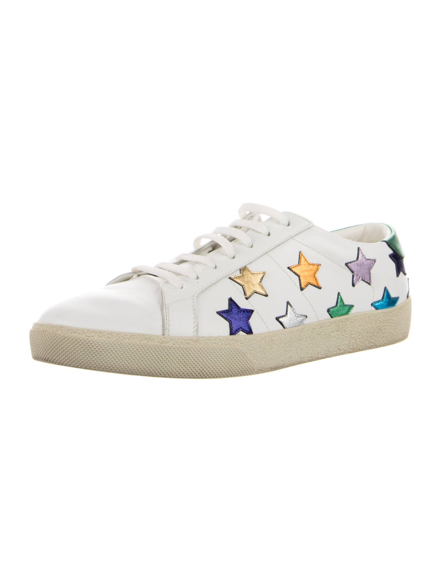 Saint Laurent Leather Printed Sneakers