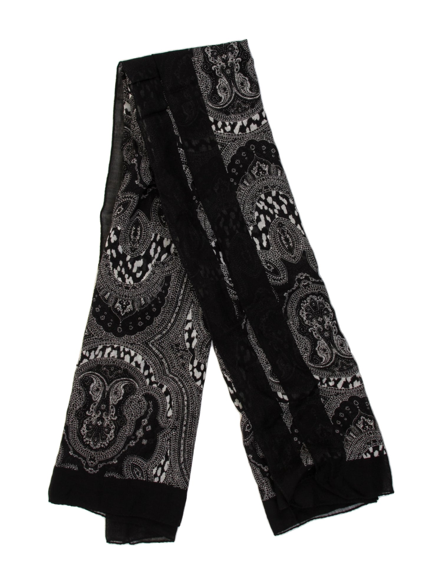 Saint Laurent Wool Paisley Print Scarf