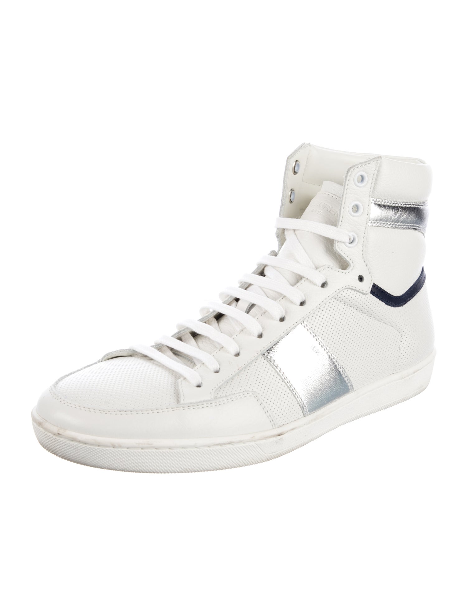 Saint Laurent Leather Colorblock Pattern Sneakers