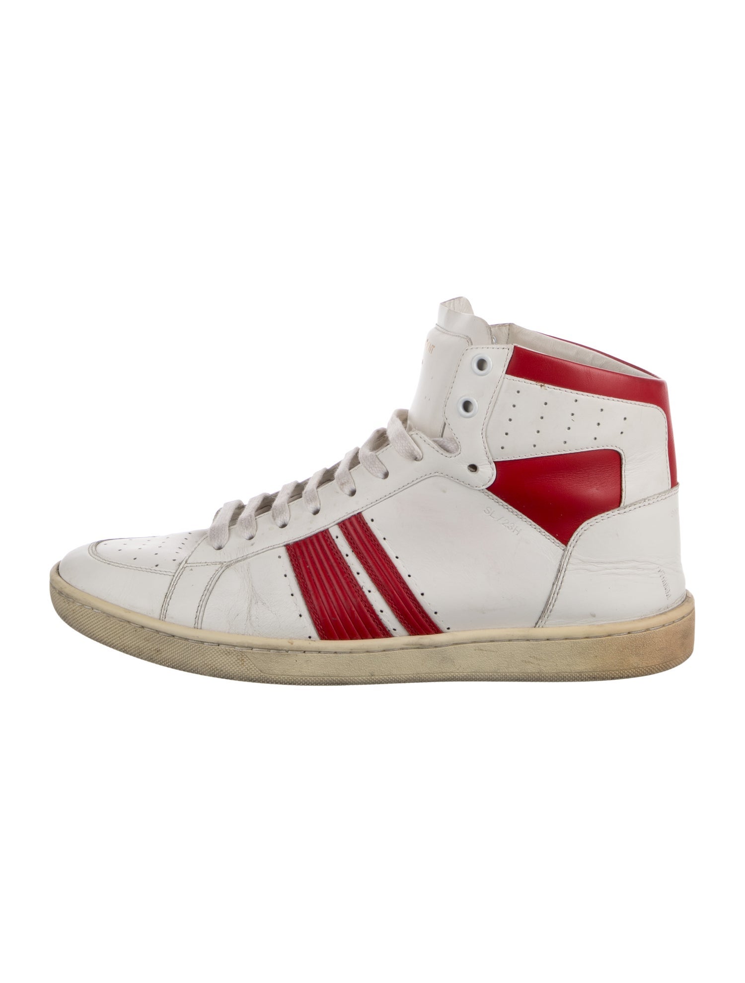 Saint Laurent Leather Colorblock Pattern Sneakers