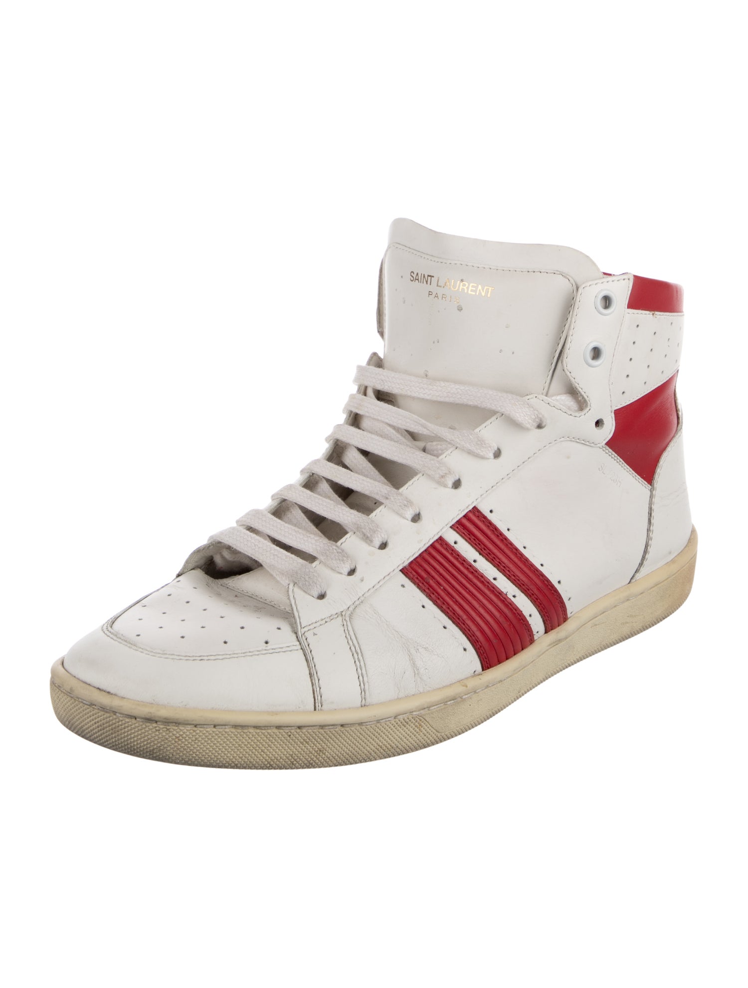 Saint Laurent Leather Colorblock Pattern Sneakers