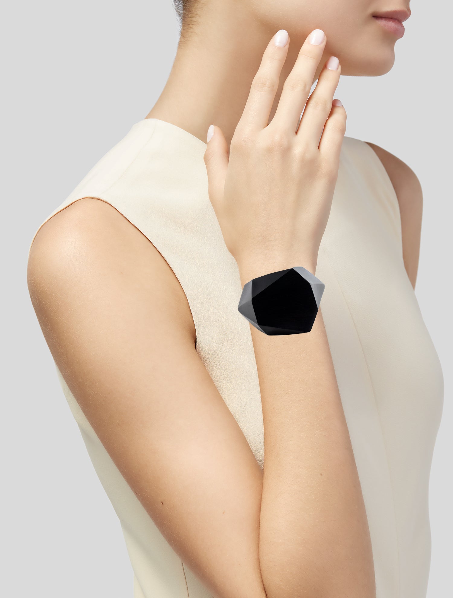 Saint Laurent Bamboo Geometric Cuff Bracelet