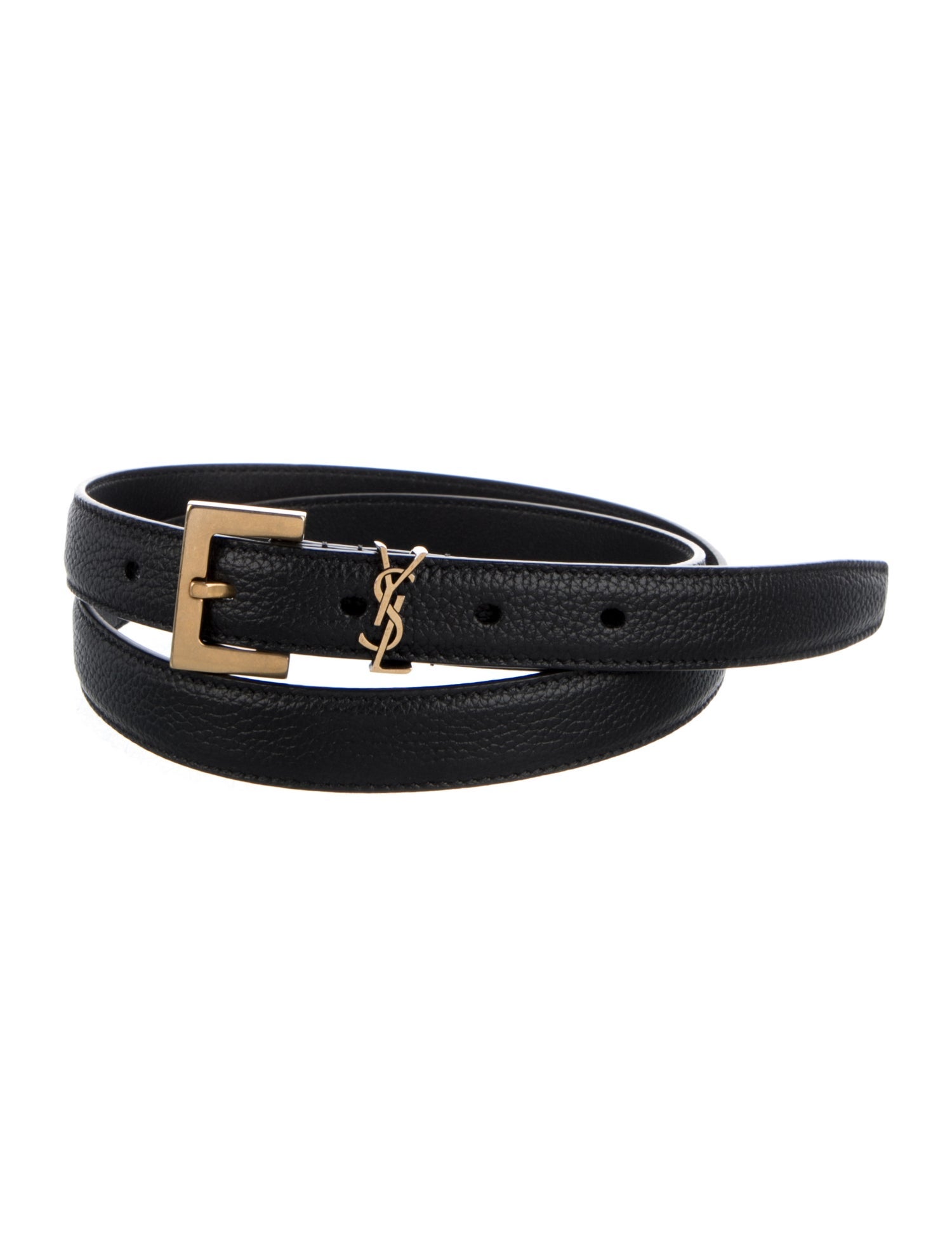 Saint Laurent Skinny Leather Belt