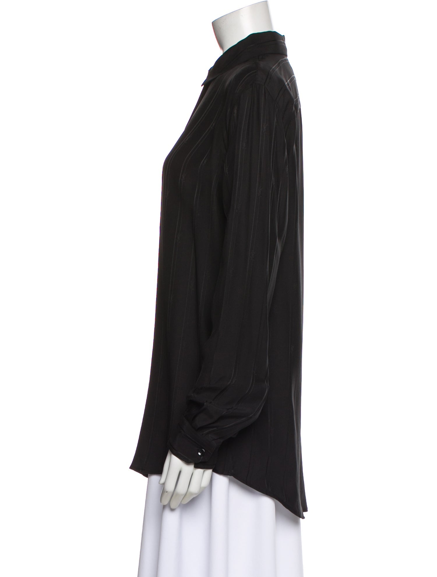 Saint Laurent Silk Long Sleeve Blouse
