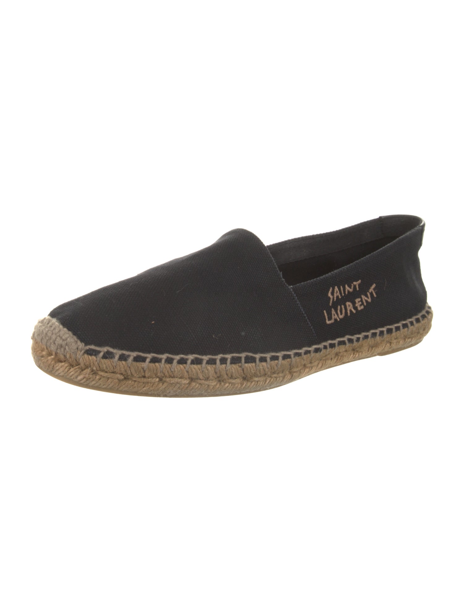 Saint Laurent Canvas Embroidered Accent Espadrilles