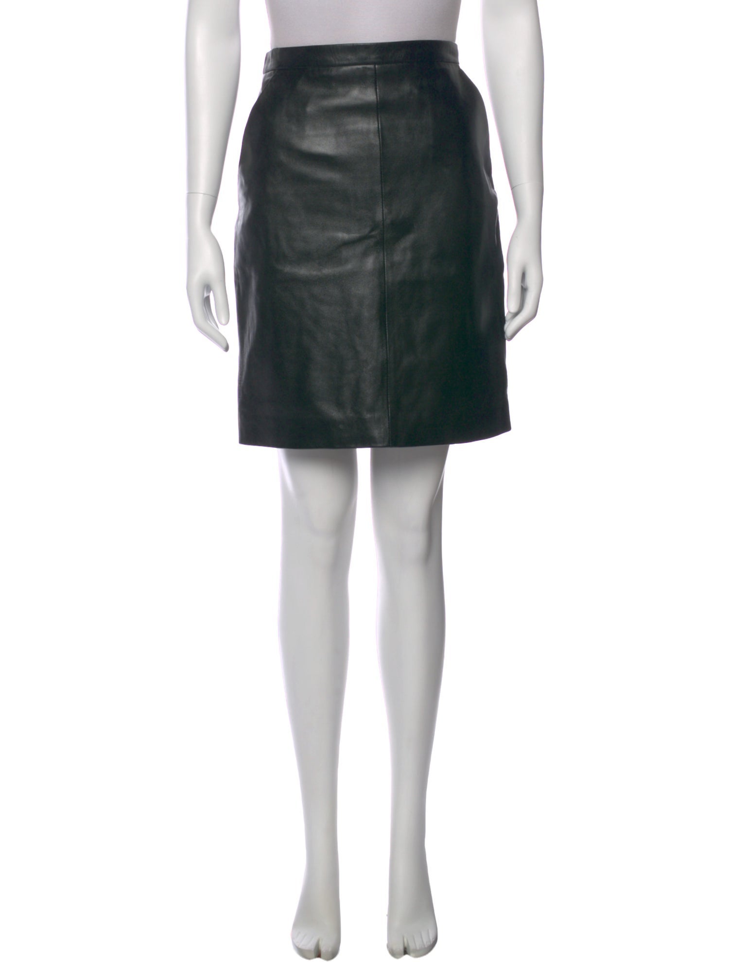 Saint Laurent Lambskin Knee-Length Skirt