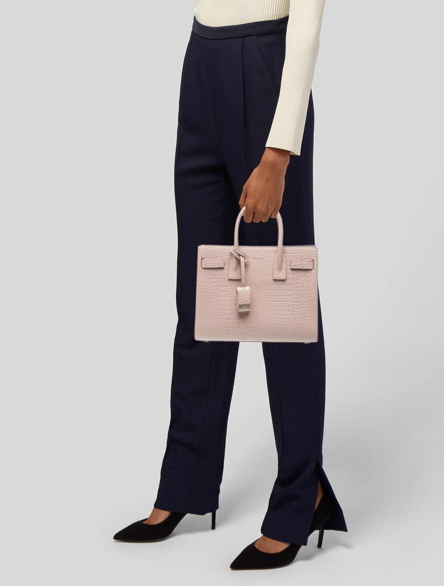 Saint Laurent Embossed Leather Sac De Jour Small