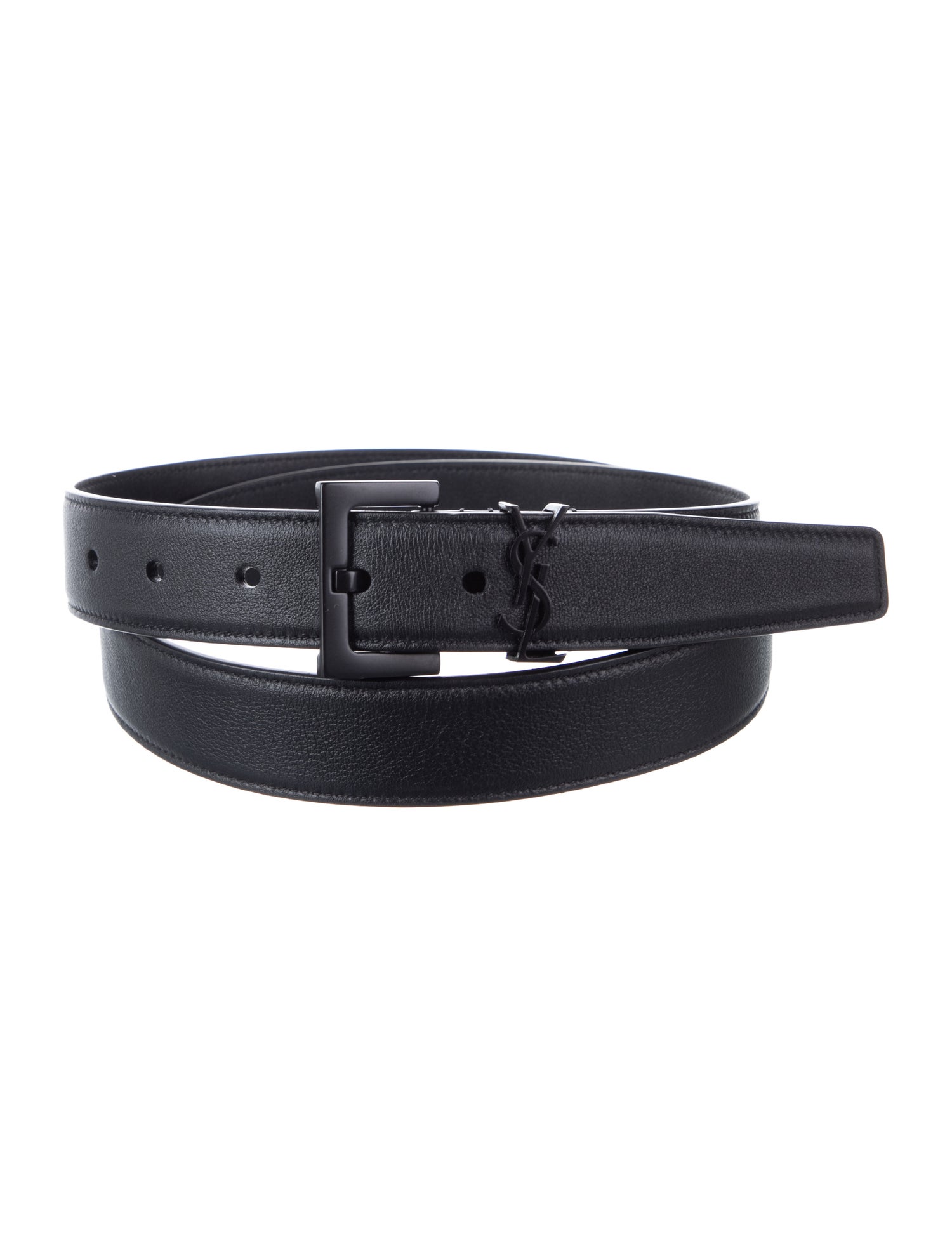 Saint Laurent Leather Studded Accents Waist Belt