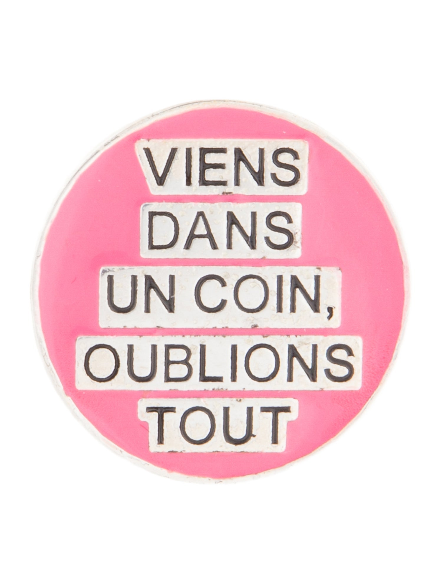 Saint Laurent Enamel Quote Lapel Pin