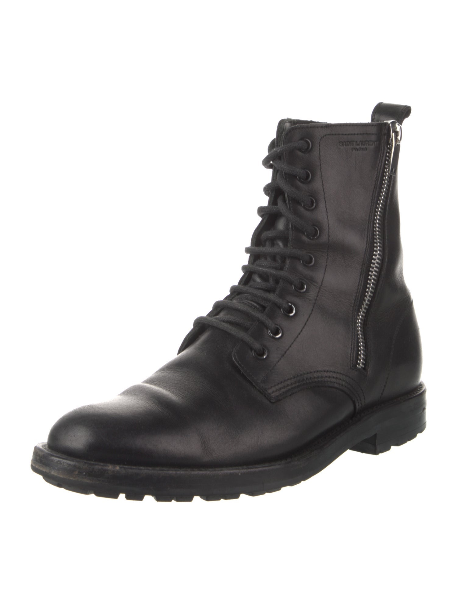 Saint Laurent Leather Combat Boots