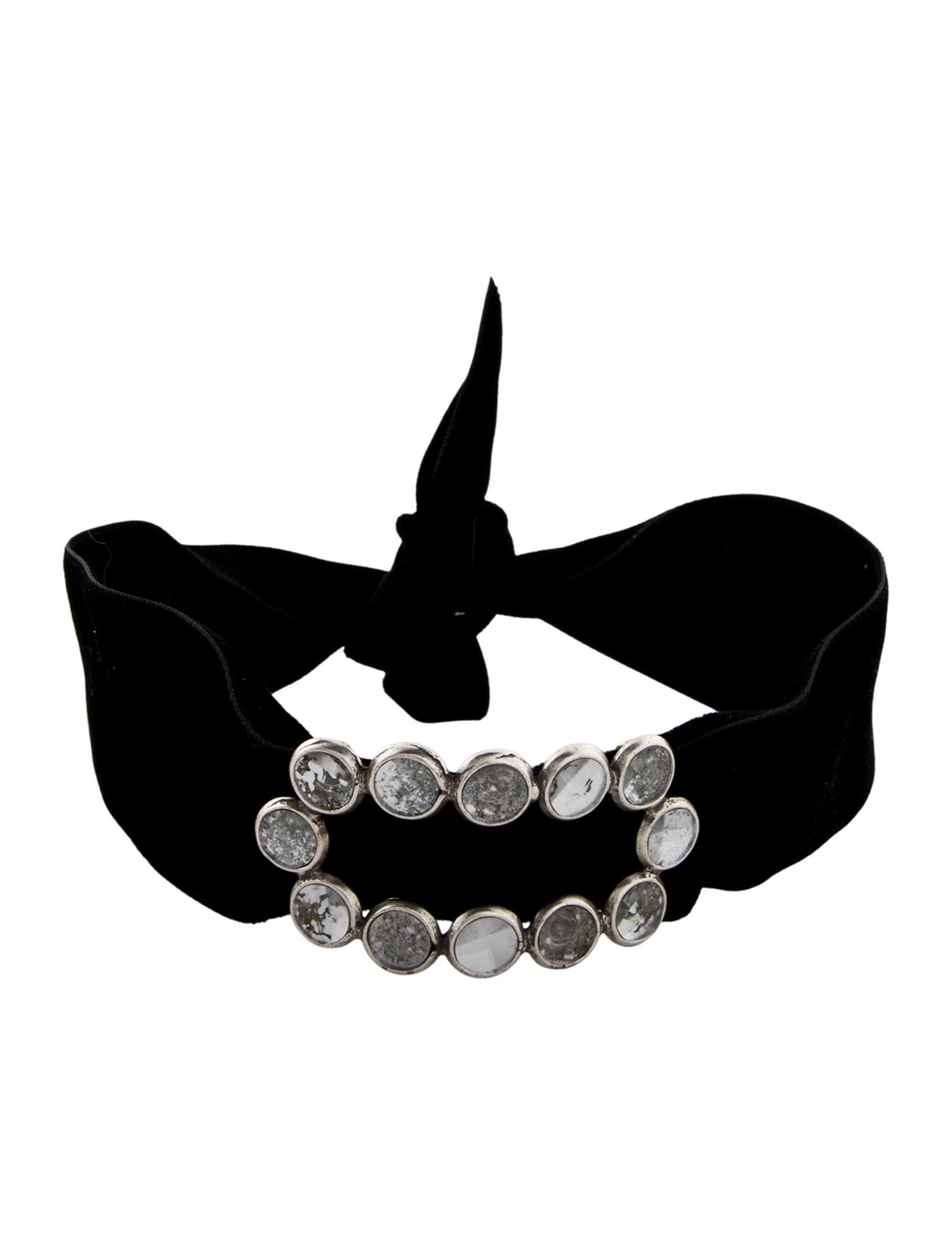 Saint Laurent X Tom Ford Crystal & Velvet Collar Necklace