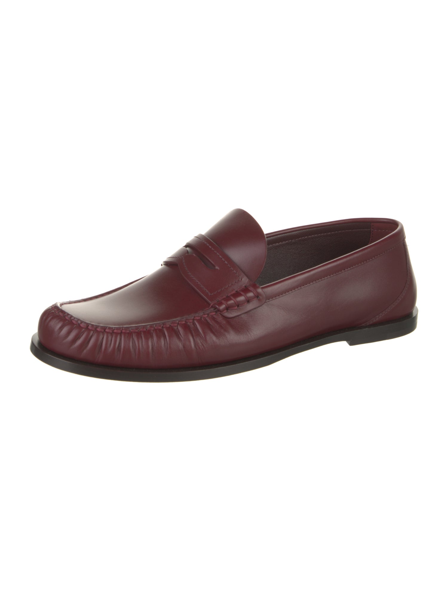 Saint Laurent Signature Logo Leather Dress Loafers