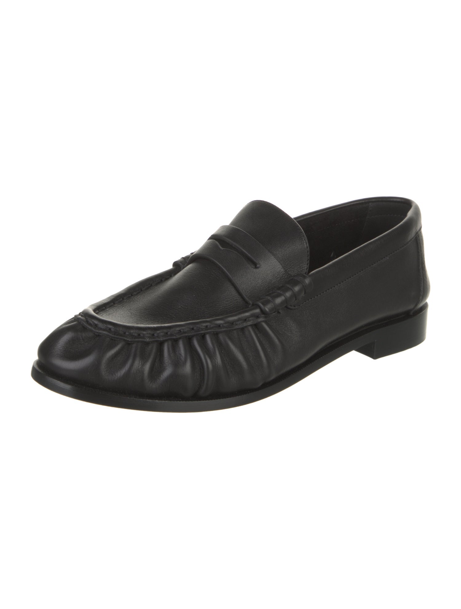 Saint Laurent Signature Logo Leather Dress Loafers