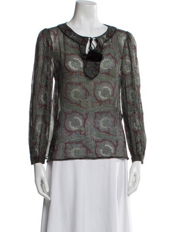 Pre-owned Saint Laurent 2018 Virgin Wool Blouse In Multi