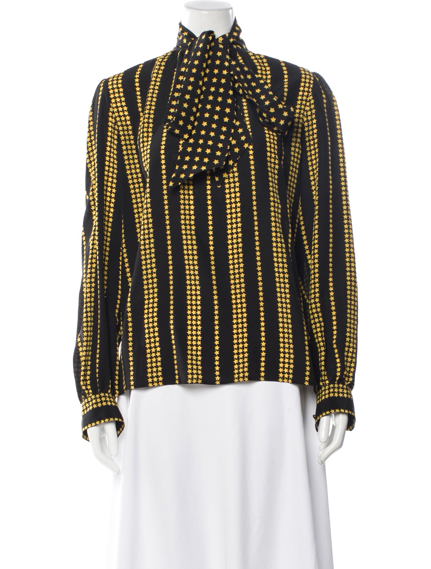 Saint Laurent Silk Striped Blouse