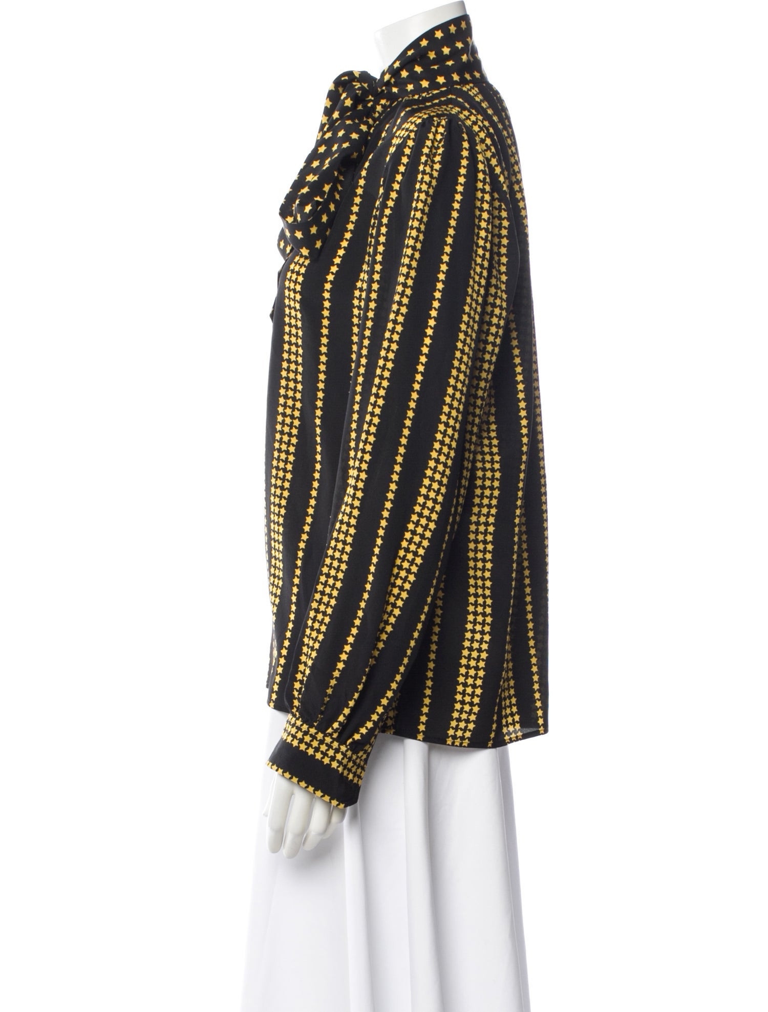 Saint Laurent Silk Striped Blouse