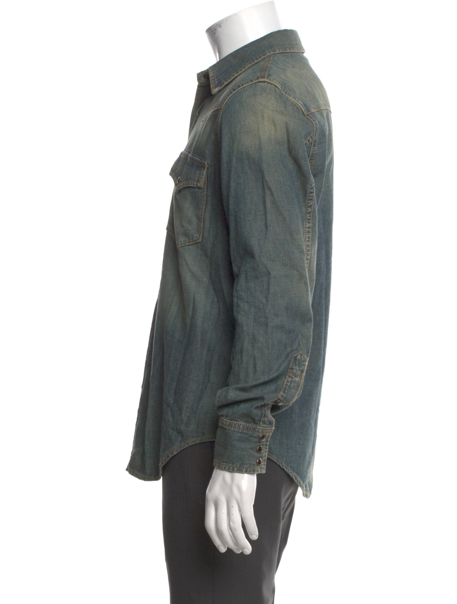 Saint Laurent 2021 Long Sleeve Denim Shirt