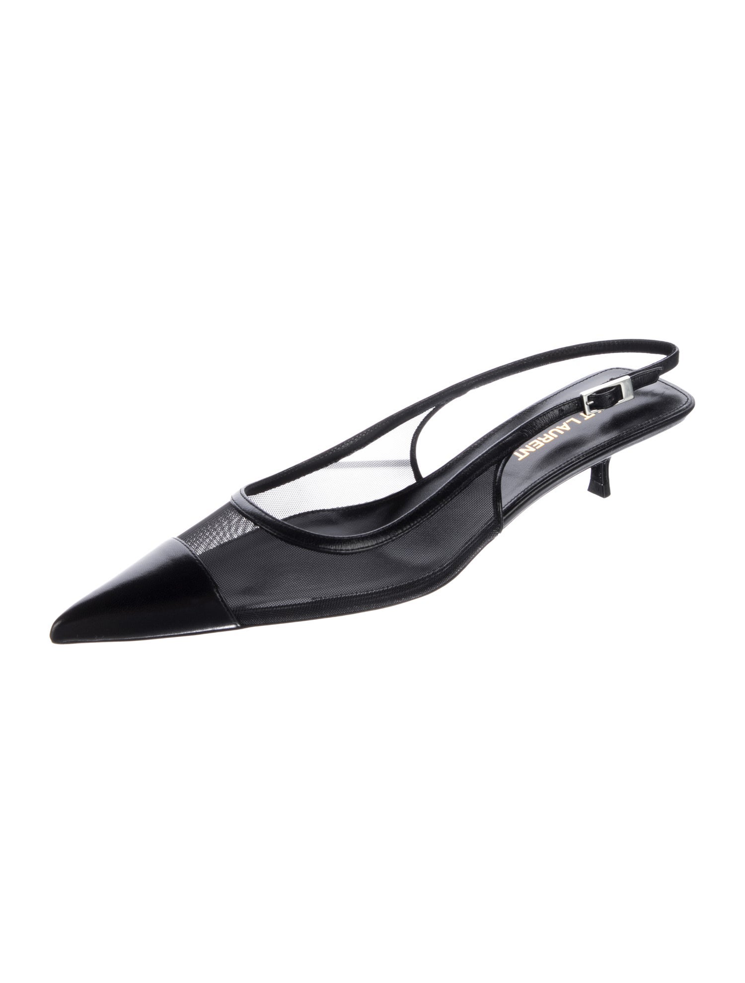 Saint Laurent Leather Slingback Flats