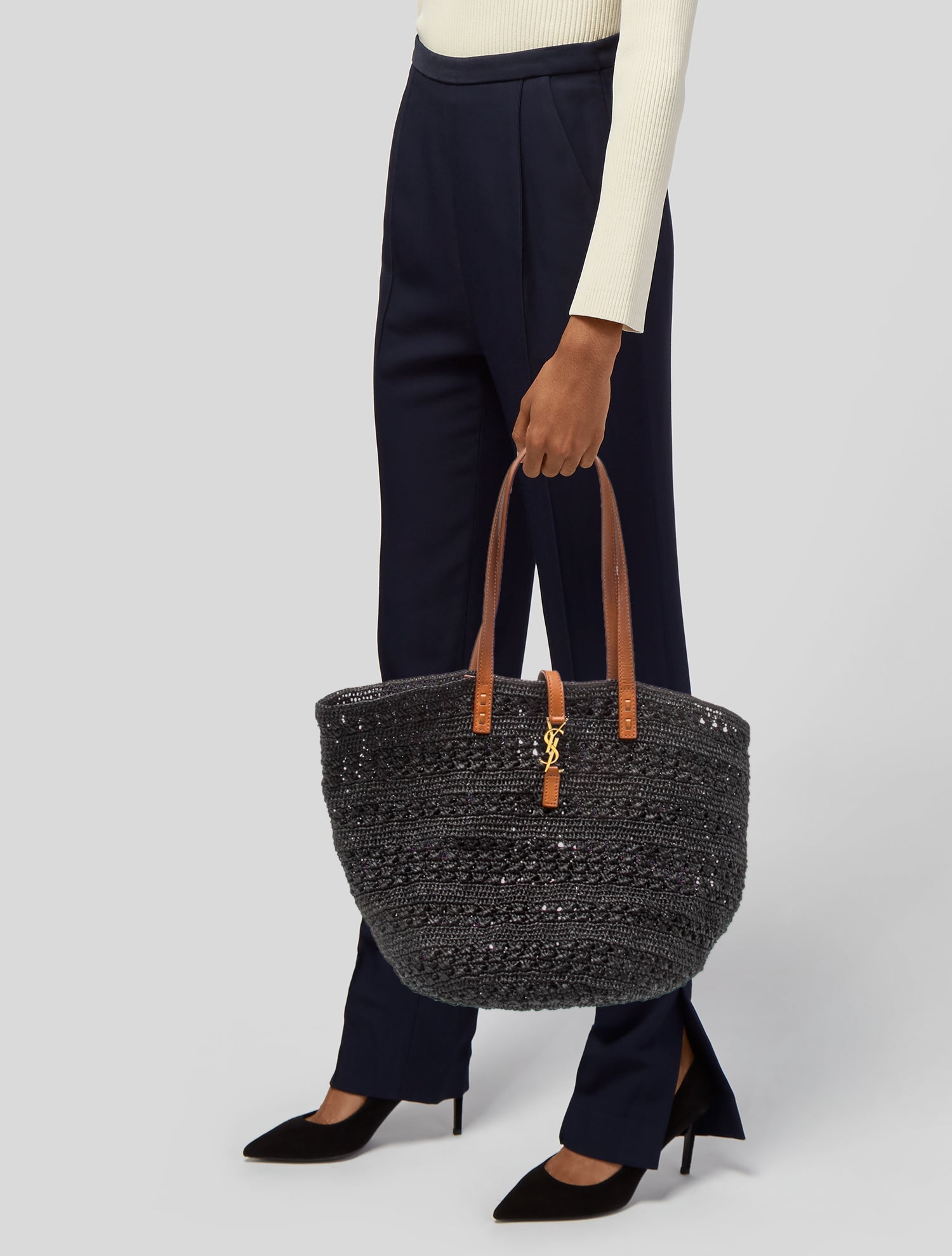 Saint Laurent Raffia Panier