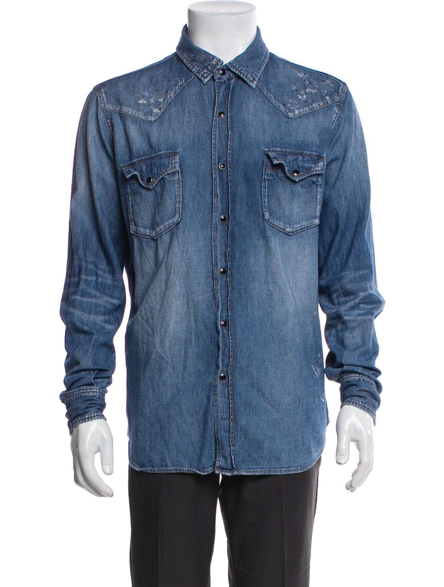 Saint Laurent 2018 Long Sleeve Denim Shirt
