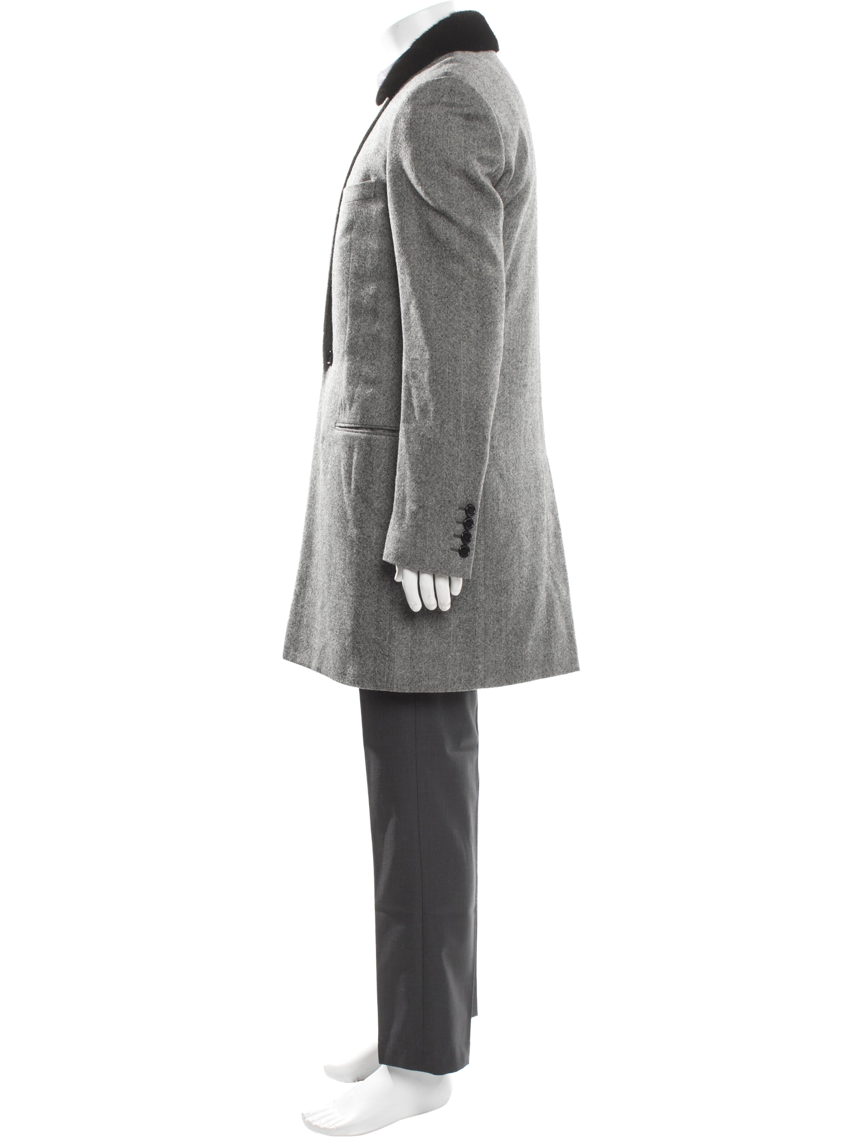 Saint Laurent 2017 Tweed Pattern Overcoat