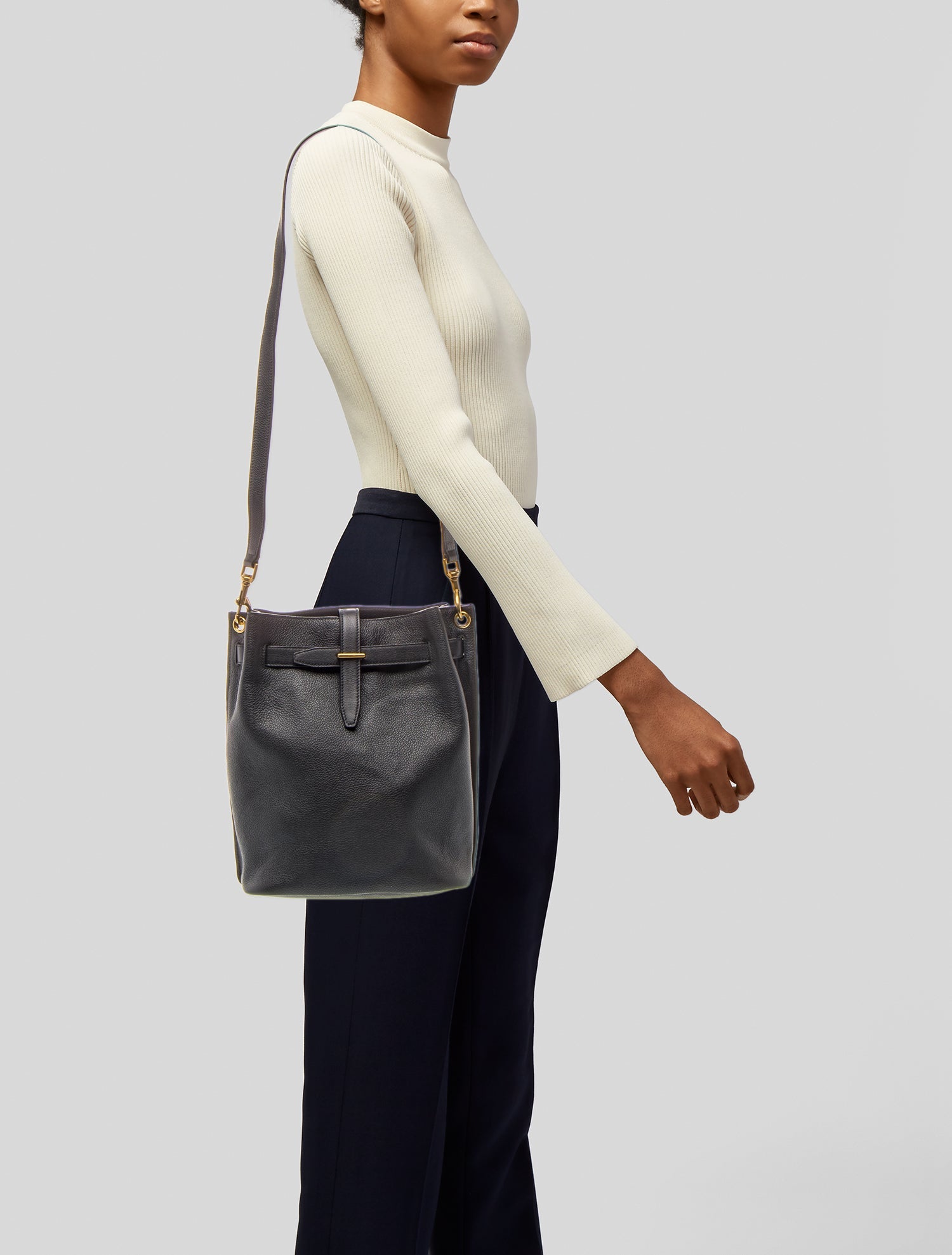 Saint Laurent Leather Bucket Bag