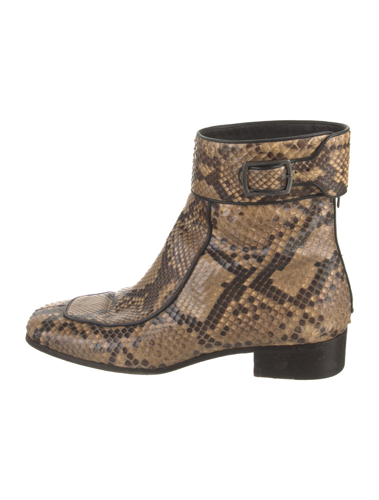 Saint Laurent Leather Animal Print Boots