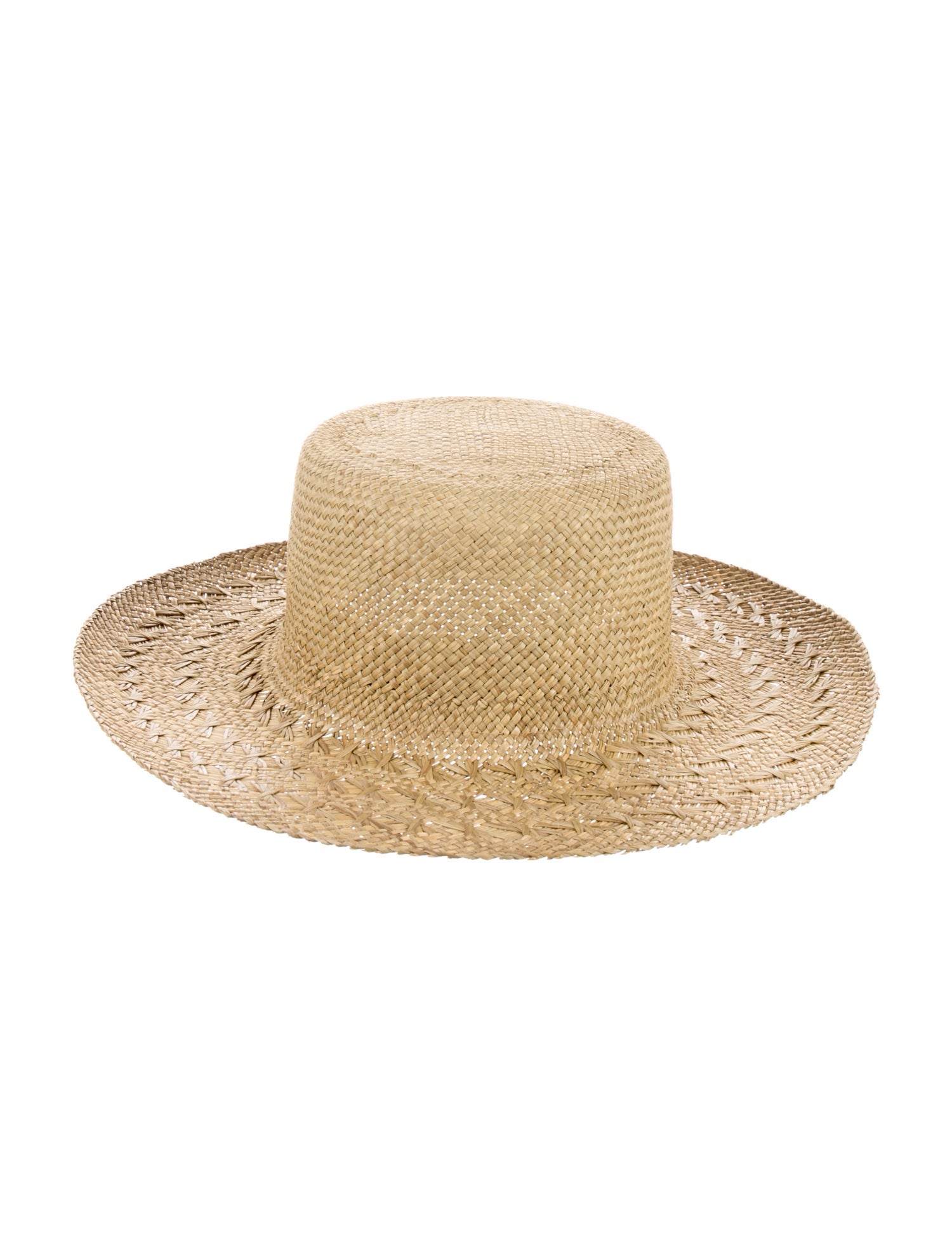 Saint Laurent Beige Whipstitched Wide Brim Hat With Tags