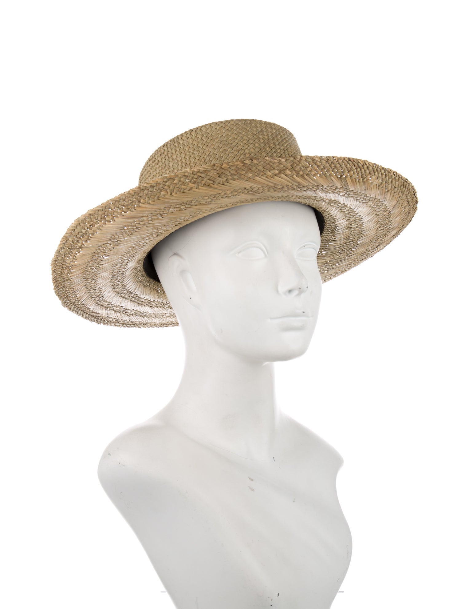 Saint Laurent Beige Whipstitched Wide Brim Hat With Tags