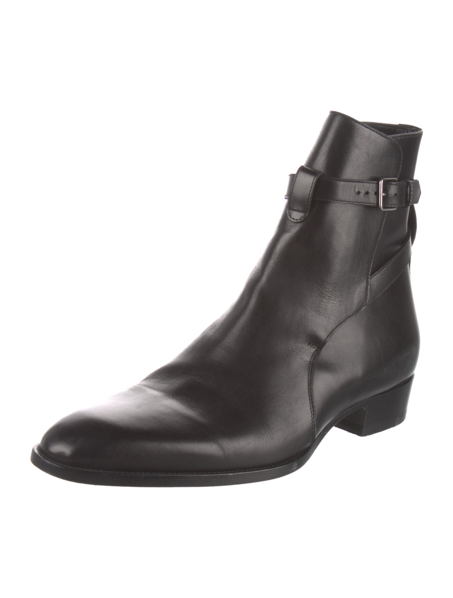 Saint Laurent Leather Cutout Accent Boots
