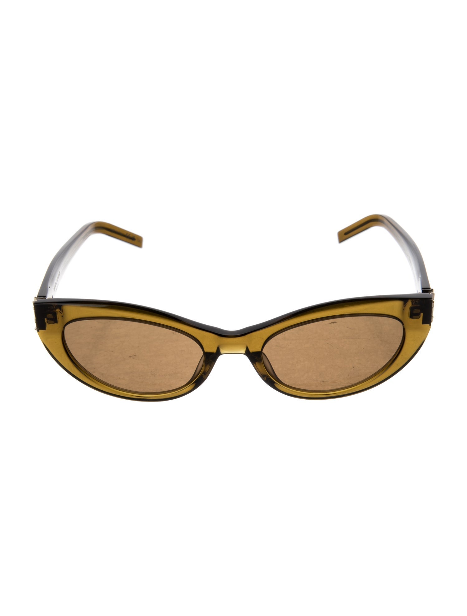 Saint Laurent Signature Logo Round Sunglasses