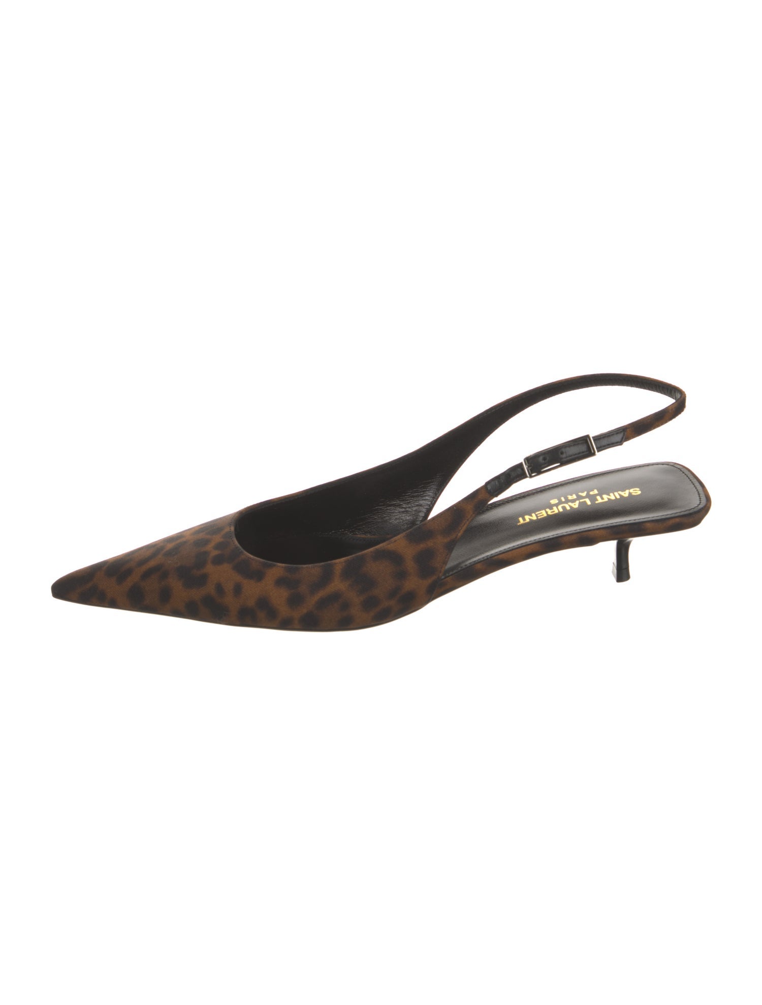 Saint Laurent Suede Printed Slingback Pumps