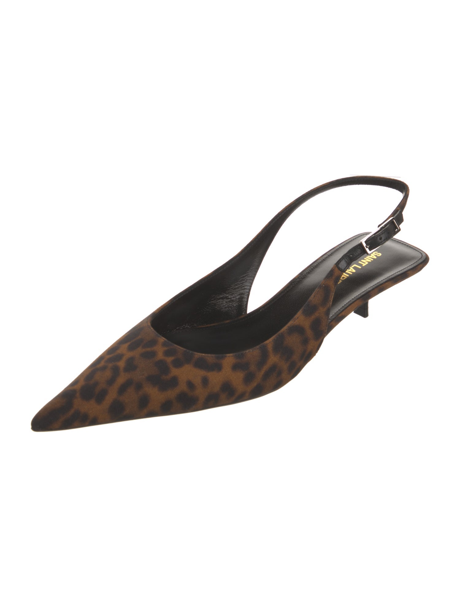 Saint Laurent Suede Printed Slingback Pumps