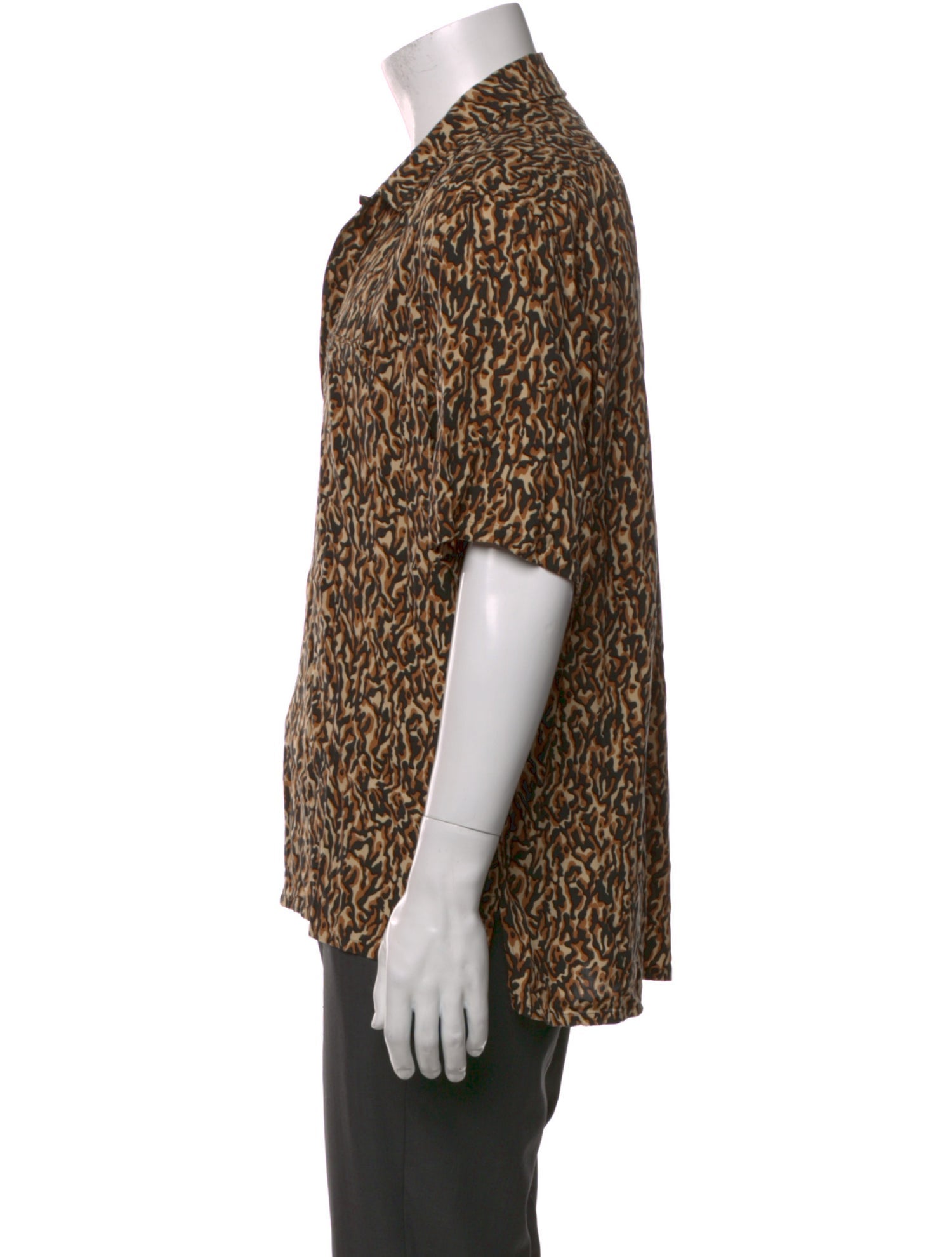 Saint Laurent Animal Print Short Sleeve Shirt