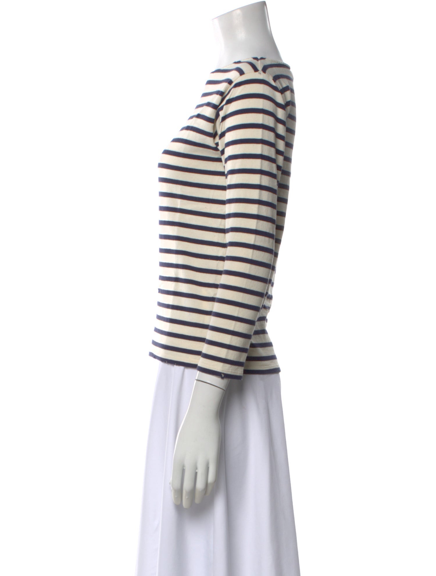 Saint Laurent Striped Bateau Neckline Top