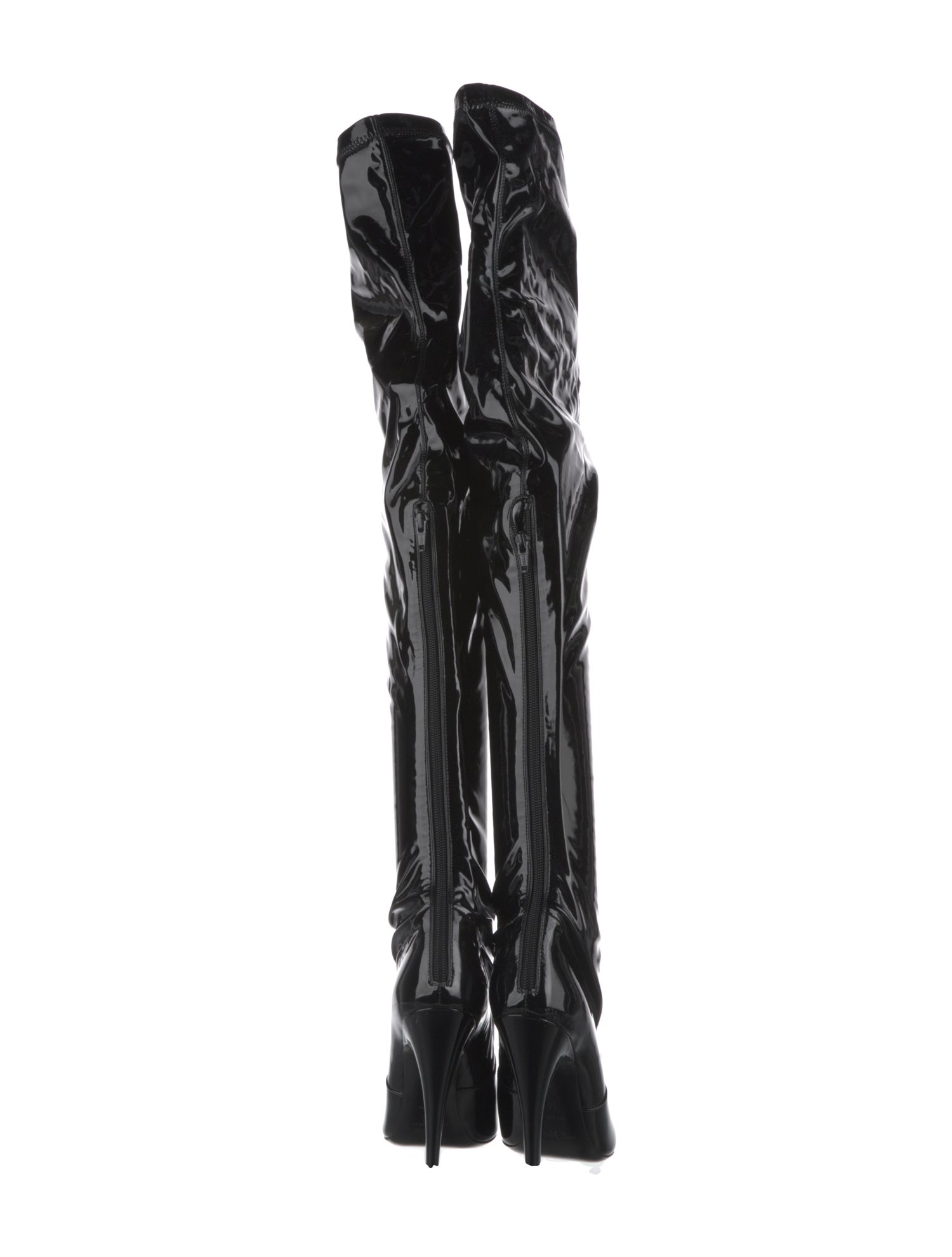 Saint Laurent Patent Leather Boots - Black Boots, Shoes