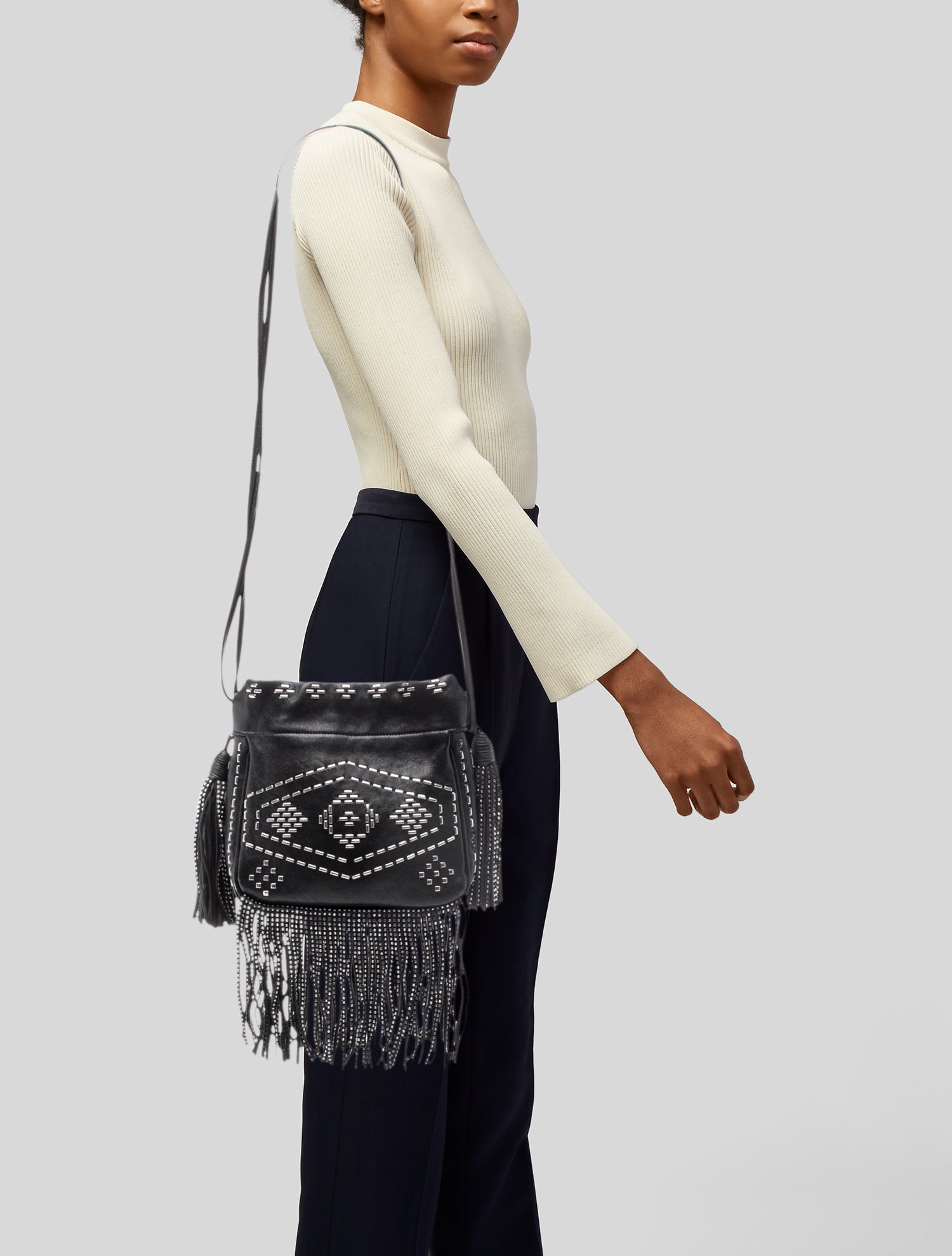 Saint Laurent Leather Helena Bucket Bag Small