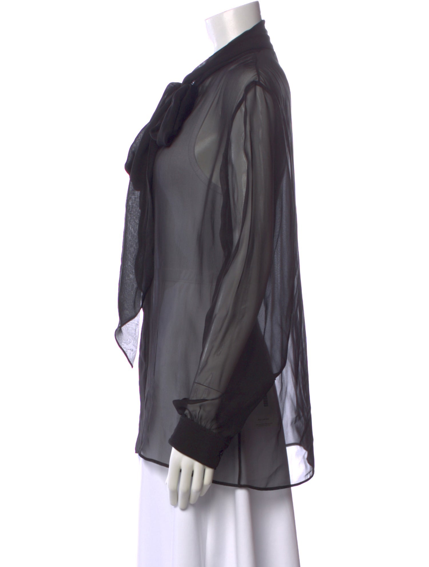 Saint Laurent Silk Tie Neck Blouse w/ Tags