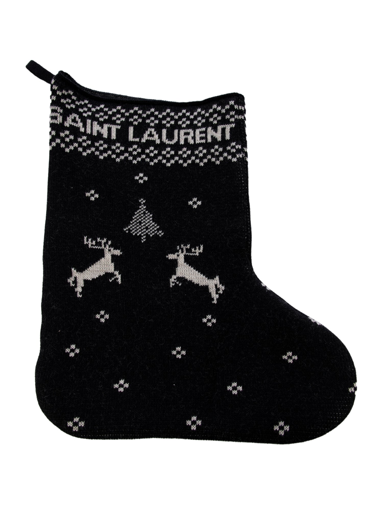 Saint Laurent Wool Knit Holiday Stocking