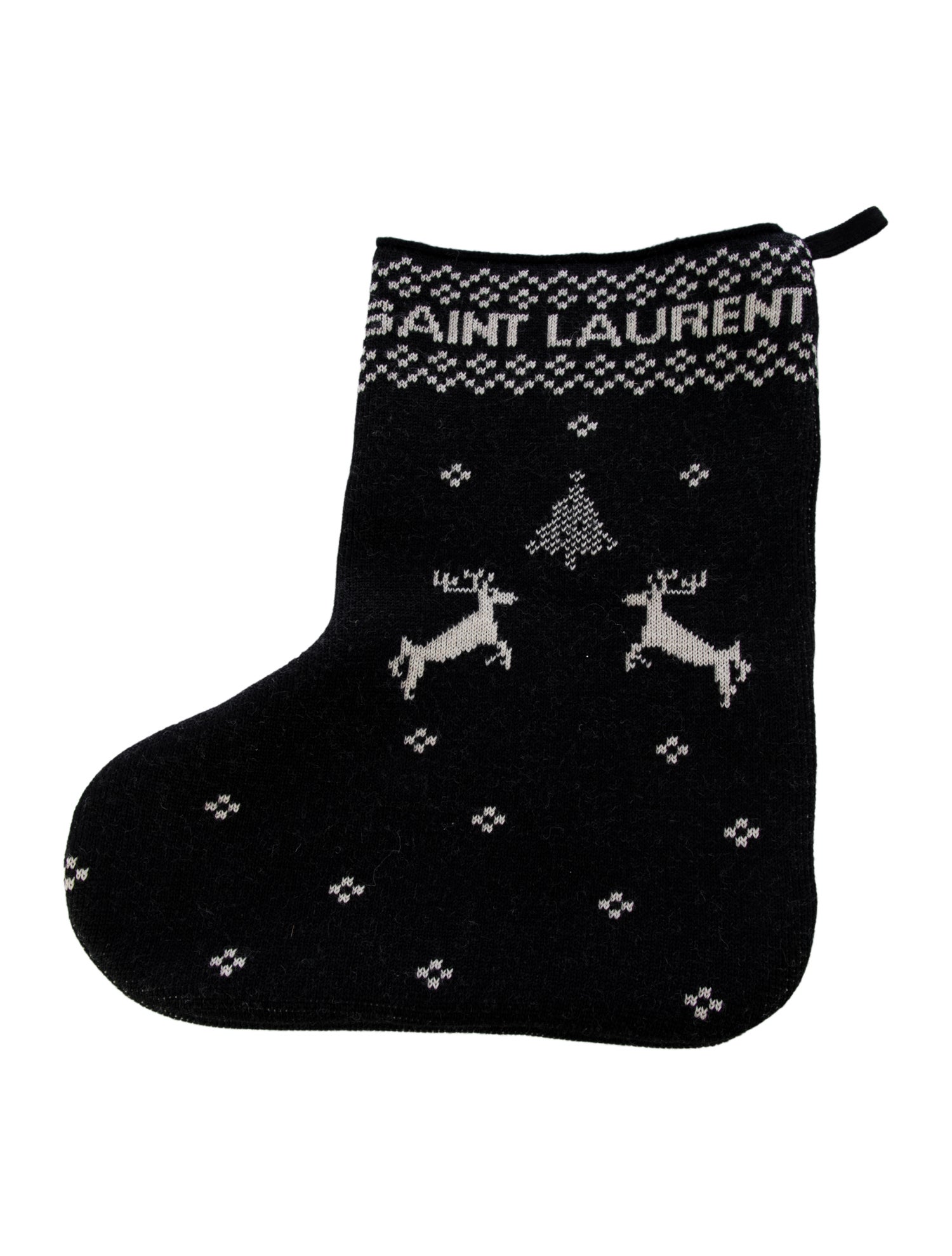 Saint Laurent Wool Knit Holiday Stocking