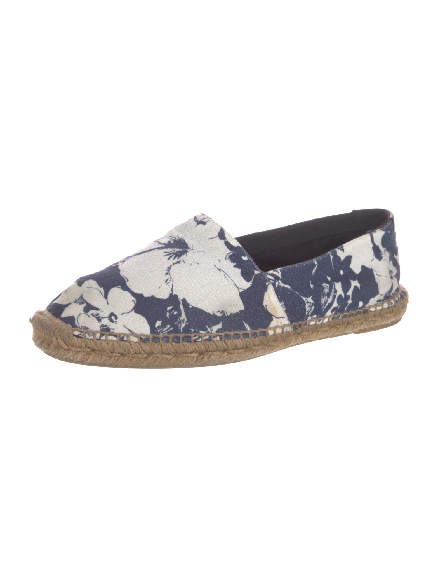 Saint Laurent Printed Whipstitch Trim Espadrilles