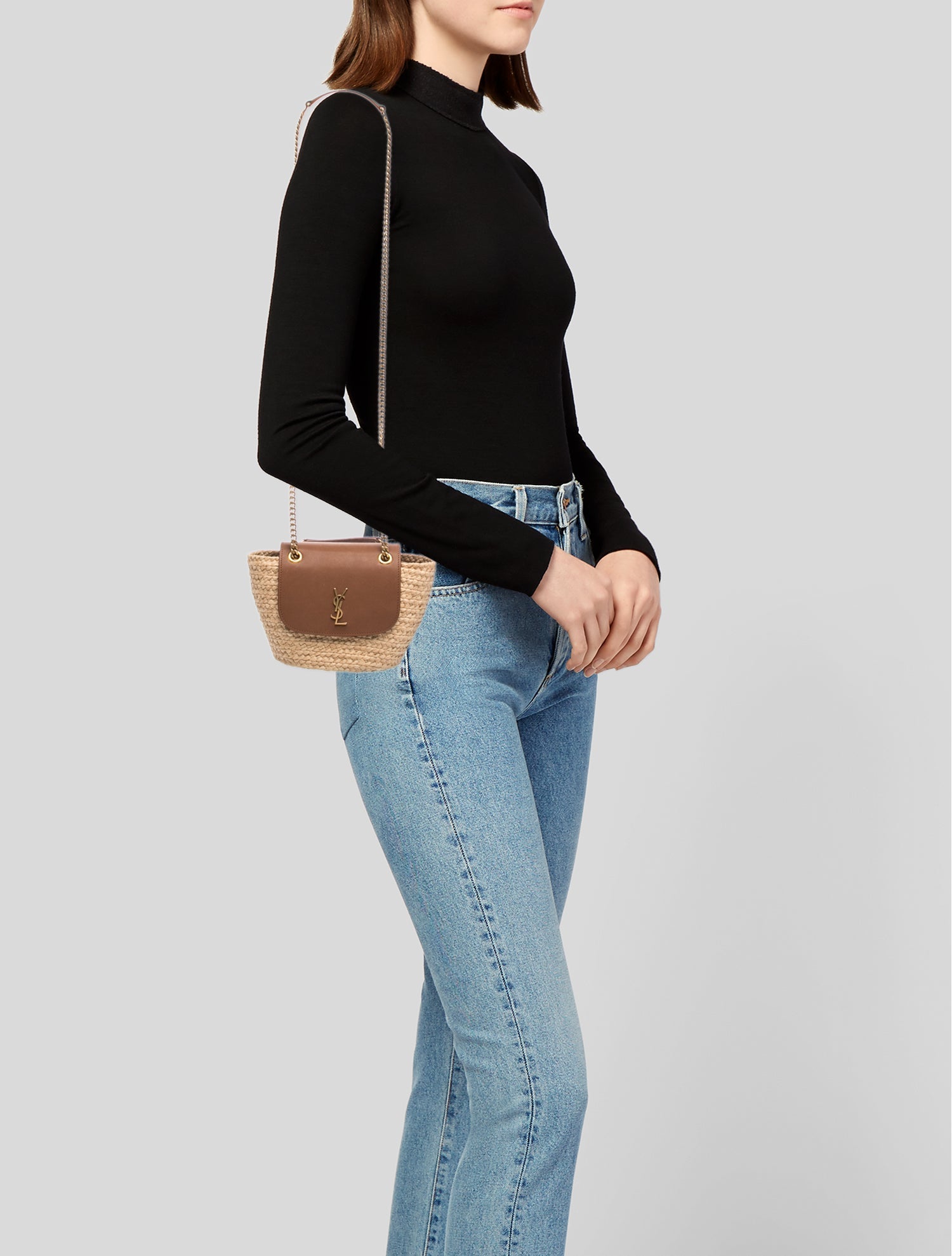 Saint Laurent Raffia Shoulder Bag