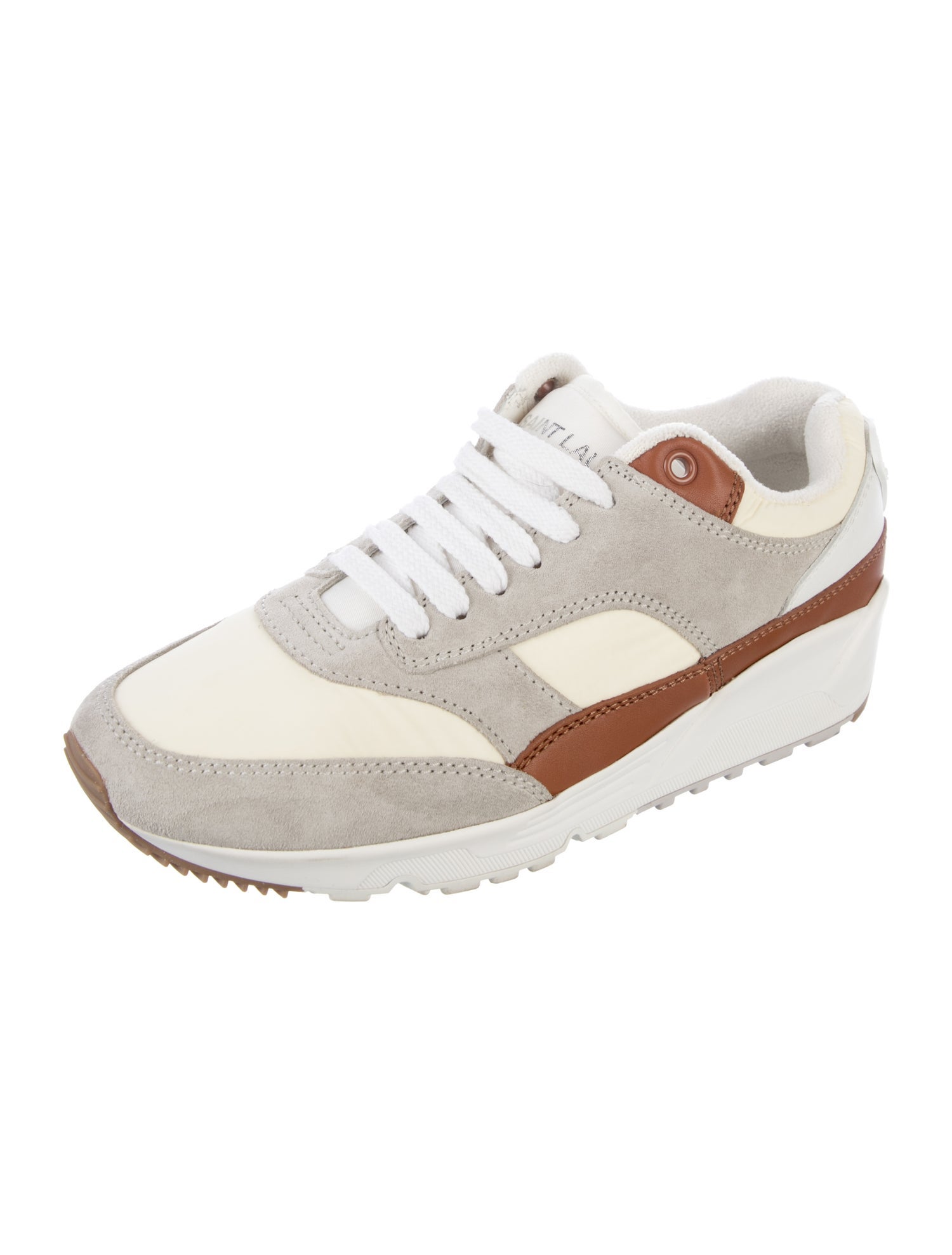 Saint Laurent Suede Colorblock Pattern Athletic Sneakers