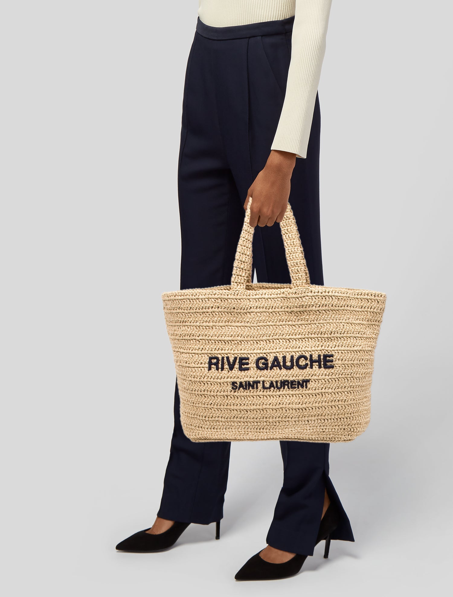 Saint Laurent Raffia Rive Gauche - Neutrals Totes, Handbags